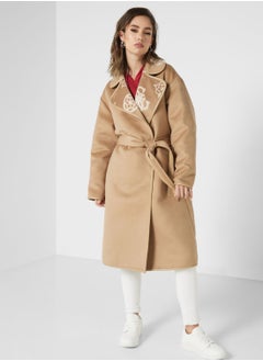 Belted Logo Printed Jacket
