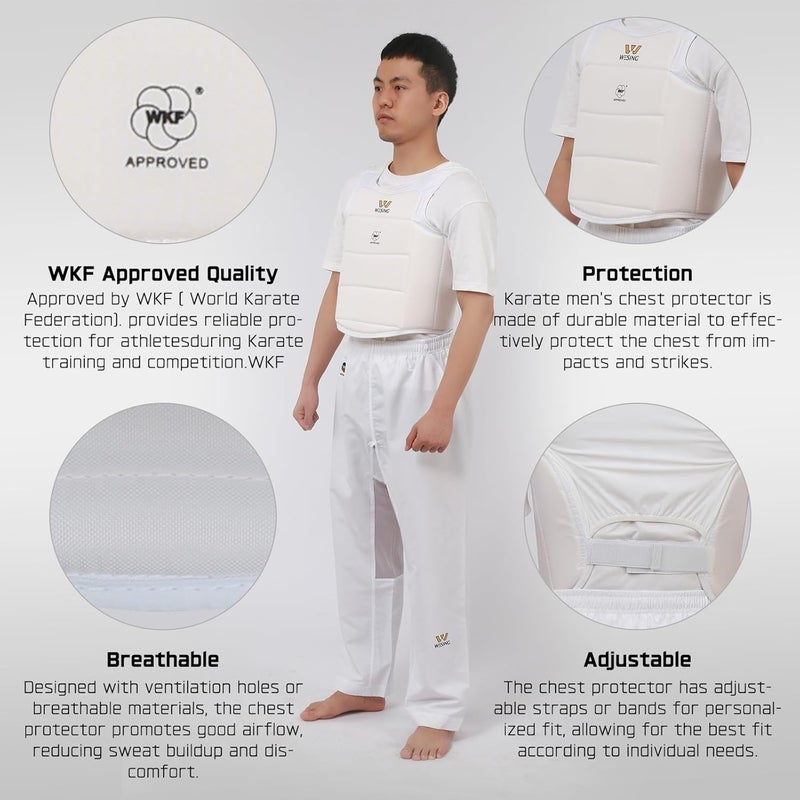 W WESING Wesing Professional Karate WKF Approved Men Chest Protector - Image 2