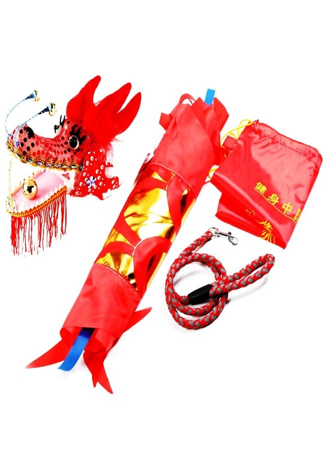 DSJUGGLING 16.4 FT (5 Meters) Golden Red Dragon Poi with 3D Dragon Head & Swing Rope Combo for Beginners, Lightweight Flowy Dragon Ribbon Streamer Outdoor Fitness Stage Prop Set - Image 4