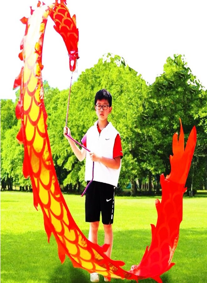 DSJUGGLING 16.4 FT (5 Meters) Golden Red Dragon Poi with 3D Dragon Head & Swing Rope Combo for Beginners, Lightweight Flowy Dragon Ribbon Streamer Outdoor Fitness Stage Prop Set - Image 2