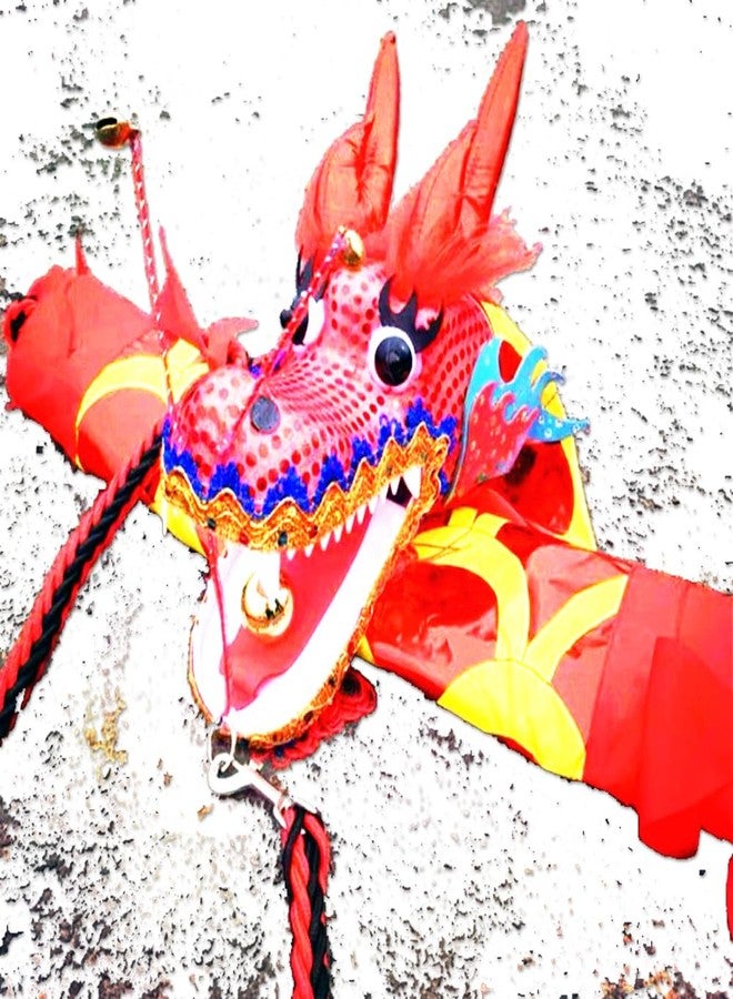 DSJUGGLING 16.4 FT (5 Meters) Golden Red Dragon Poi with 3D Dragon Head & Swing Rope Combo for Beginners, Lightweight Flowy Dragon Ribbon Streamer Outdoor Fitness Stage Prop Set - Image 3