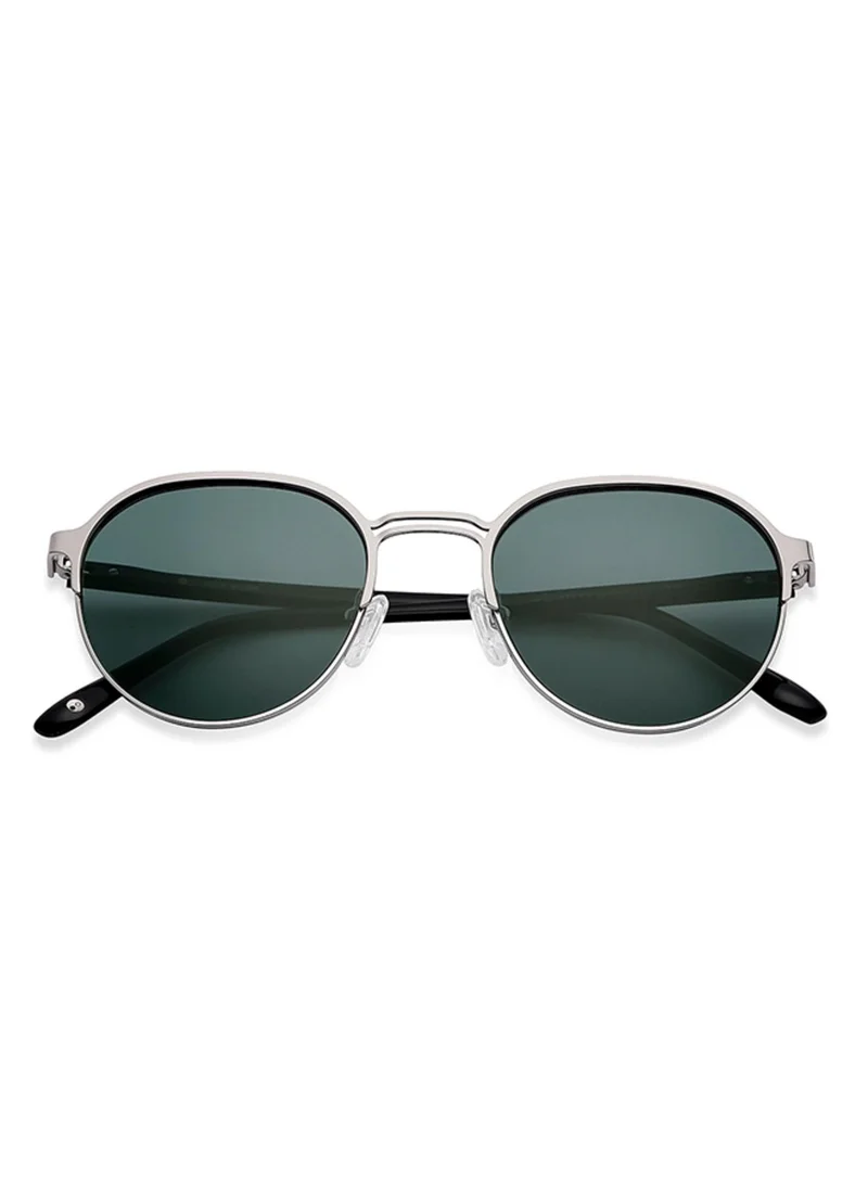 John Jacobs John Jacobs | Silver Green Round | UV Protected Sunglasses | For Men & Women | Size - Medium | JJ S13873