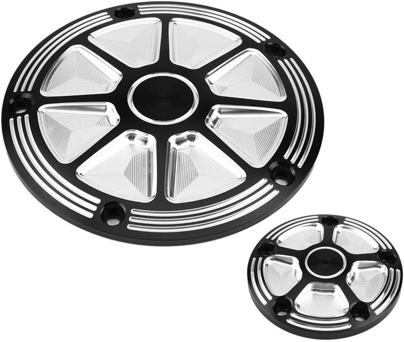 klarako Derby Timer Cover,2Pcs CNC Aluminum Motorcycle Derby Cover Durable Car Engine Timing Cover for Motorcycle Timer Cover - Image 5