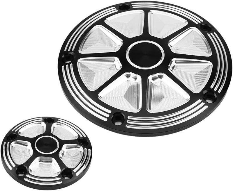 klarako Derby Timer Cover,2Pcs CNC Aluminum Motorcycle Derby Cover Durable Car Engine Timing Cover for Motorcycle Timer Cover - Image 1