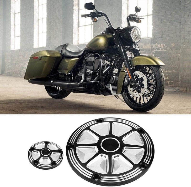 klarako Derby Timer Cover,2Pcs CNC Aluminum Motorcycle Derby Cover Durable Car Engine Timing Cover for Motorcycle Timer Cover - Image 4