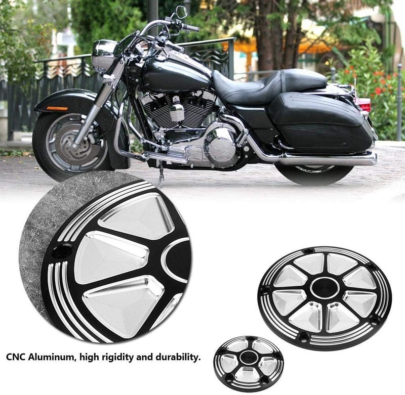 klarako Derby Timer Cover,2Pcs CNC Aluminum Motorcycle Derby Cover Durable Car Engine Timing Cover for Motorcycle Timer Cover - Image 2