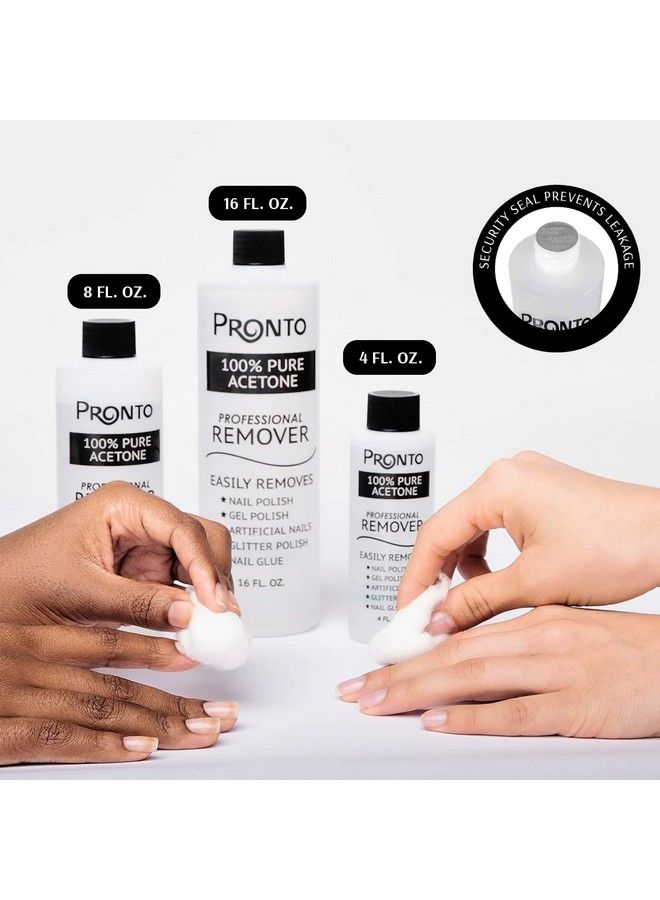 PRONTO 100% Acetone Gel Nail Polish Remover Gel Polish Remover For Nails | Acetone Nail Polish Remover & Gel Remover For Nails For Removal Of Glue Gel Acrylic & Dip | Gel Nail Remover 8 Fl Oz - Image 3