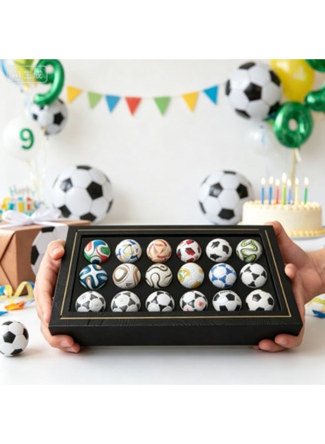 Mini Soccer Ball Gift Set, Decorative Football Collectibles, Classic Match Ball Designs in Premium Display Box - Image 3