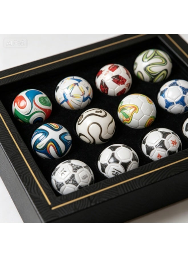 Mini Soccer Ball Gift Set, Decorative Football Collectibles, Classic Match Ball Designs in Premium Display Box - Image 2