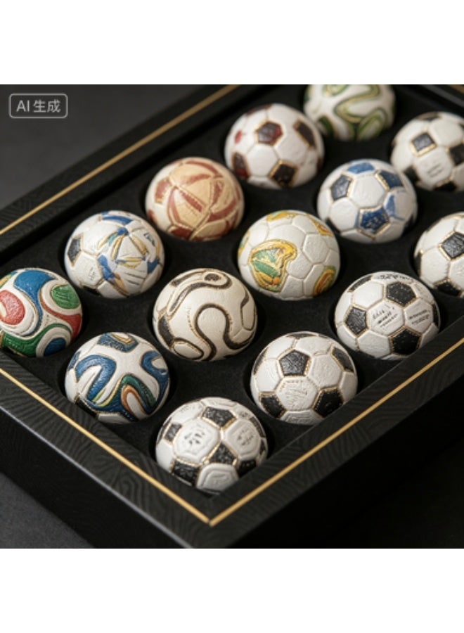 Mini Soccer Ball Gift Set, Decorative Football Collectibles, Classic Match Ball Designs in Premium Display Box - Image 1