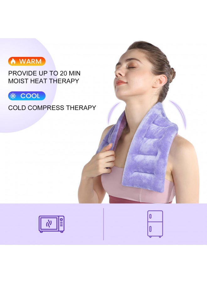 SUZZIPAD - Microwavable Heating Pad for Neck Pain With Heated Eye Mask, Hands-Free Neck Warmer for Stress Pain Relief, Moist Heated Neck Wrap Bean Bag Hot Pack, Cold and Warm Compress - Image 1