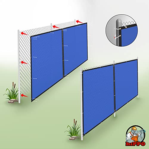 HIPPO - Privacy Screen Fence Heavy Duty Shade Net with Polyester Band, Brass Eyelets & Tie Cords (Royal Blue, 1 mt X 4 mt) - Image 5