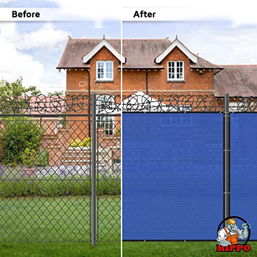 HIPPO - Privacy Screen Fence Heavy Duty Shade Net with Polyester Band, Brass Eyelets & Tie Cords (Royal Blue, 1 mt X 4 mt) - Image 4