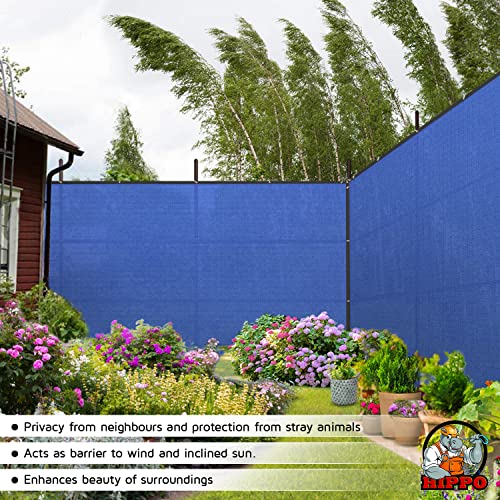 HIPPO - Privacy Screen Fence Heavy Duty Shade Net with Polyester Band, Brass Eyelets & Tie Cords (Royal Blue, 1 mt X 4 mt) - Image 3