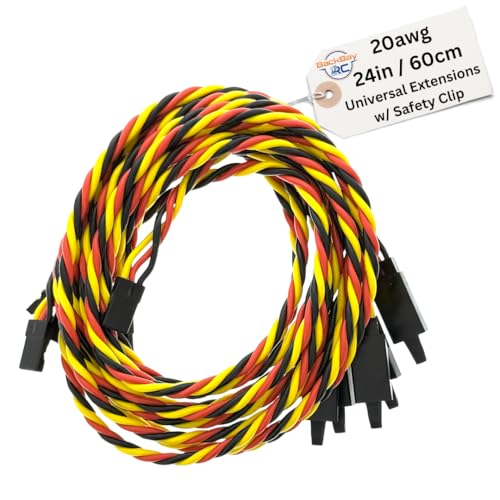 BackBay R/C BackBayRC 24in 20awg MaleFemale wClip Universal Servo Extension 5 Pack - Image 1