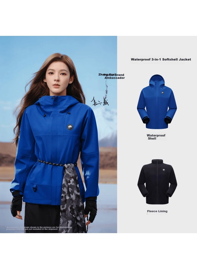 Panda Zhang Yuxi Edition [rain Shell Max] 3-in-1 Men's Windproof And Rainproof Hiking Jacket Autumn Winter Mountaineering Coat For Women - Image 1