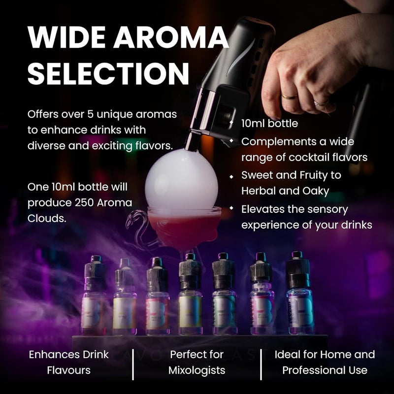 FLAVOUR BLASTER Citrus Aromatic Refill for Cocktail Smoke Bubble Gun - 10ml | Elevate Drinks & Food with Fresh & Sweet Fruit Flavors | 250 Aroma Clouds per Bottle | Vegan, Pure & Natural Ingredients - Image 3