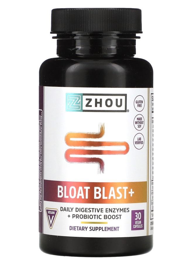 Zhou Nutrition Bloat Blast+ 30 Vegan Capsules 