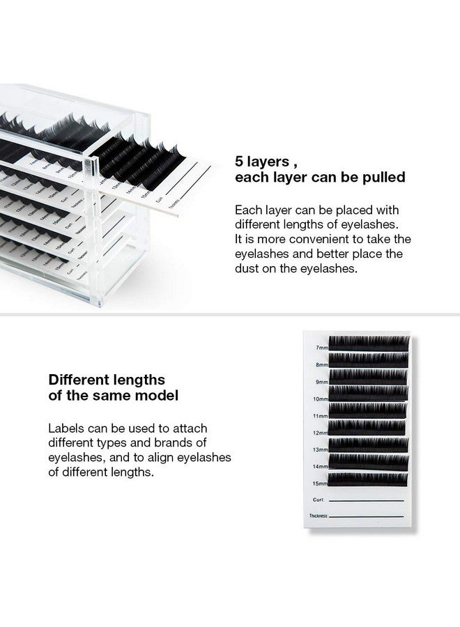 Sisiter Acrylic 5 Layers Clear Eyelash Storage Box Makeup Display Container Eyelashes Holder Case Grafting Eyelash Transparent Box Extension Tool - Image 5
