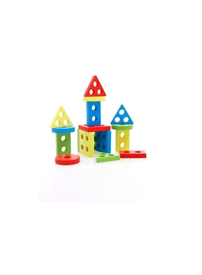 Educational Toys Geometry Shape Sorter Early Childhood Development Preschool Kids Toy Puzzle Game Set Color Recognition Stacker and Shape Sorter Learning Puzzles (4 Shapes Sorter - 16Pcs of Shapes) - Image 3