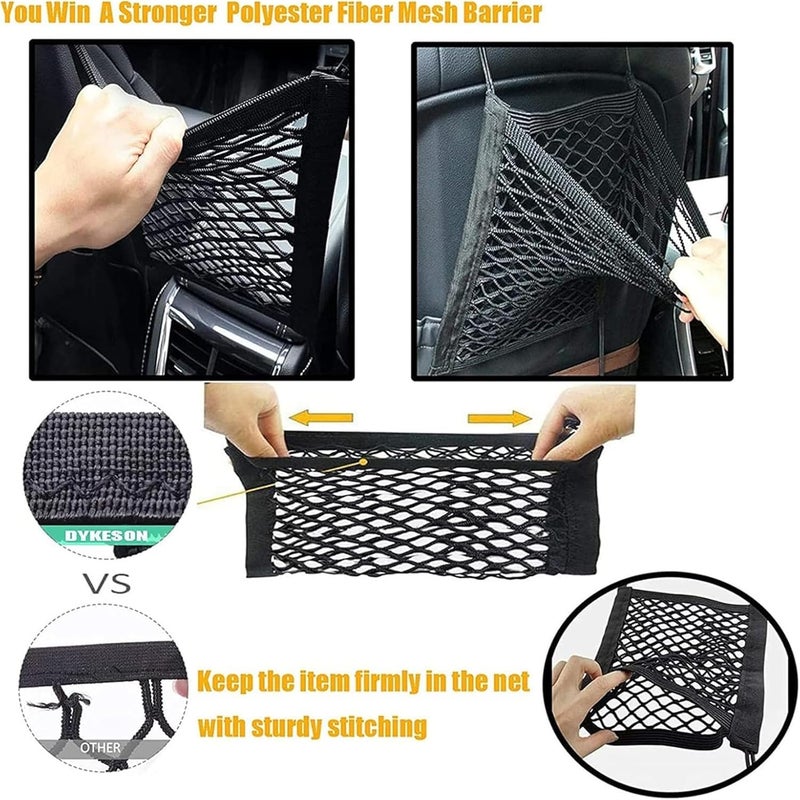 Pet Dog Car Barrier for Chevy Silverado 2019-2026, Seat Mesh Organizer Dual-Layer 4-Way Stretch Net Backseat Heavy Duty High Load-Bearing - Image 5