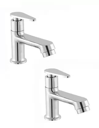 Clay Plus Pack of 2 Pillar TapFaucetCock Pillar Faucet Tap Chrome Finish Water Tap Deck Mount Installation Type