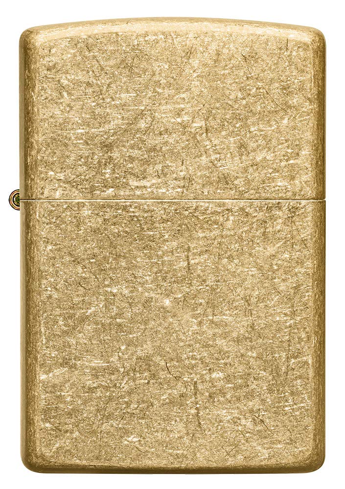 Zippo Classic Tumbled Brass Design Windproof Pocket Fuel Refillable Lighter, BIS Certified - Image 2