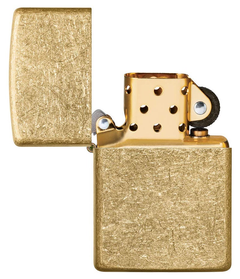 Zippo Classic Tumbled Brass Design Windproof Pocket Fuel Refillable Lighter, BIS Certified - Image 4
