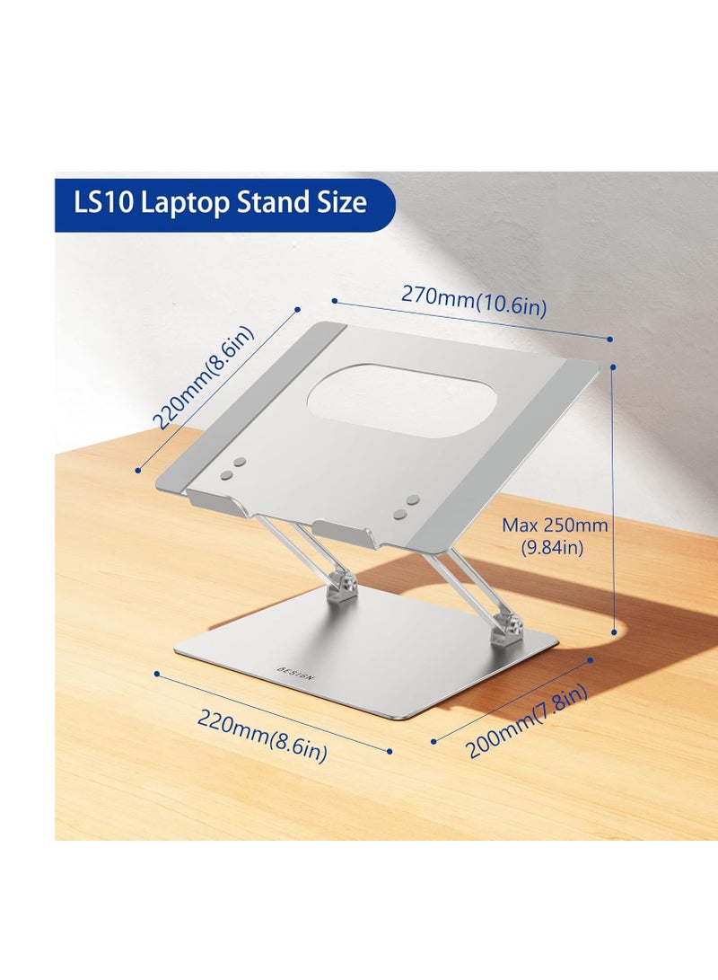 LS10 Adjustable Comfortable Aluminum Laptop Stand Notebook Computer Riser Compatible with MacBook Air Pro Dell Watch Lenovo 25 36cm Aluminum Basegen  - Image 5