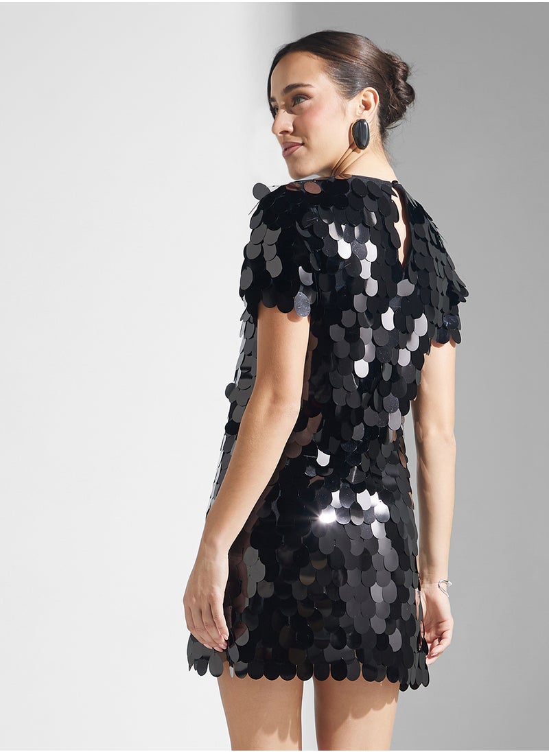 Jaded Rose Crew Neck Sequin Mini Dress  - Image 2