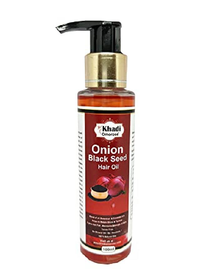 KHADI Omorose Onion Black Seed Hair Oil Controls Hair Fall Fights Dandruff Makes hair Stronger & Shiny 100 Ml - Image 1