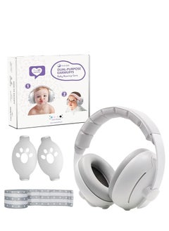 Rightsure Baby Soundproof Earmuffs, 2 In 1 Baby Head-Mounted Ear Defenders, Baby Ear Protection Noise Cancelling Headphones, for 3-24 Months Baby and Toddler Sleeping Studying  - Image 1