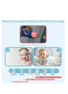 Rightsure Baby Soundproof Earmuffs, 2 In 1 Baby Head-Mounted Ear Defenders, Baby Ear Protection Noise Cancelling Headphones, for 3-24 Months Baby and Toddler Sleeping Studying  - Image 4