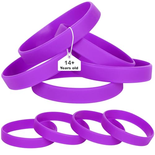 LVNRIDS 25 PCS Purple Silicone Elastic Wristbands Bracelet Blank Rubber Wrist bands Bracelets Sports Bulk for men women - Image 1