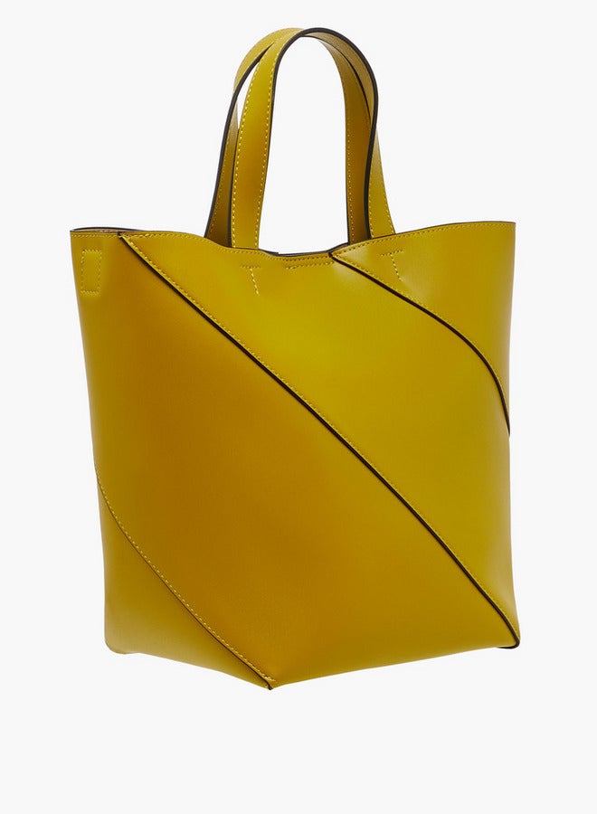 Celeste Panelled Tote Bag with Double Handle and Pouch  - Image 4
