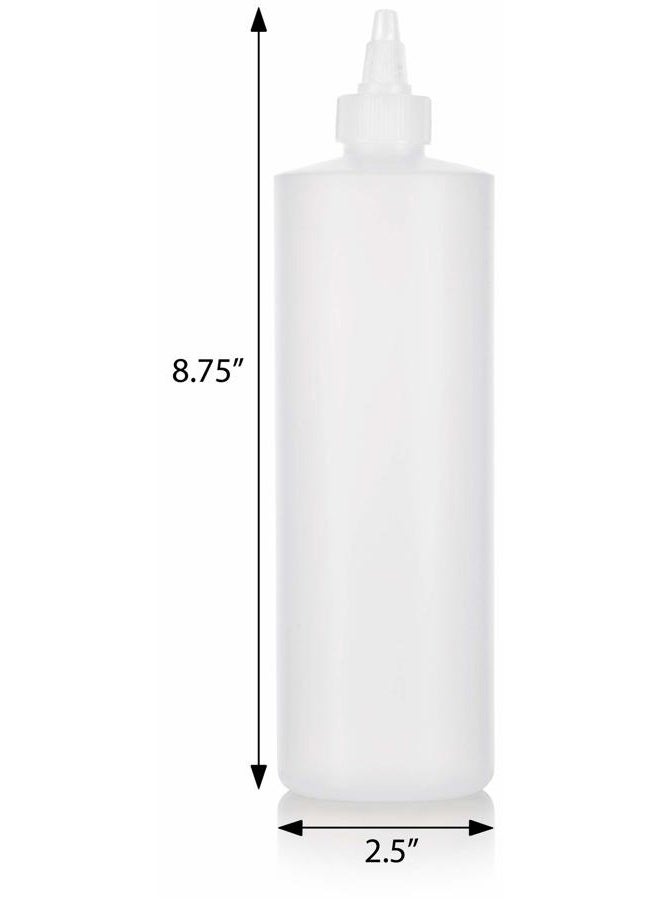 JUVITUS Twist Top Spout Natural Clear Refillable (BPA Free) Plastic Squeeze Bottle - 16 oz (3 pack) - Image 2