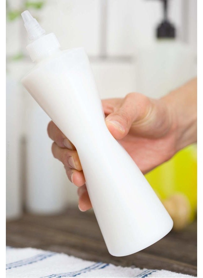 JUVITUS Twist Top Spout Natural Clear Refillable (BPA Free) Plastic Squeeze Bottle - 16 oz (3 pack) - Image 5