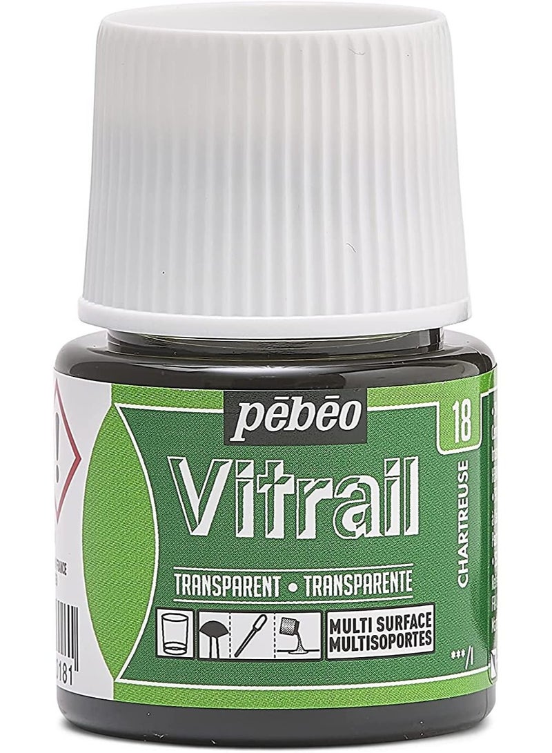 بيبيو Pebeo Vitrail دهان زجاجي شفاف - 45 مل شارتروز - Image 1