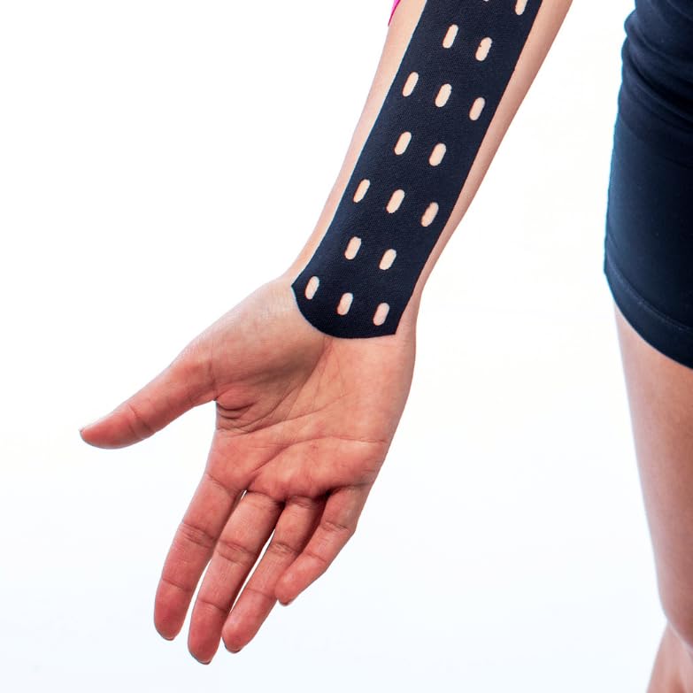 CURETAPE® Punch Black | Perforated Kinesiology Tape | More Stretch & Ventilation| k Tape for Joint, Knee, Ankle & Shoulder Pain | Kinesiology Tape for Physical Therapy | Waterproof Medical Tape - Image 5