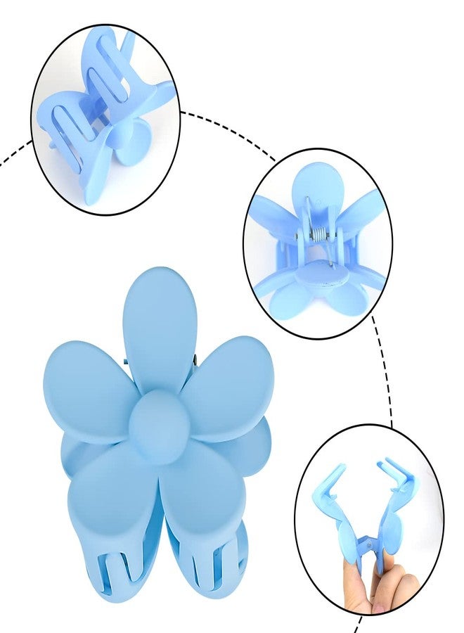 Bilkeru 8 Pcs Non Slip Matte Flower Hair Clips Large Cute Hair Clip Daisy Hair Claw Clips Hair Accessories for Women Girls Thick Hair Big Hair Clips (8 Colors) - Image 3