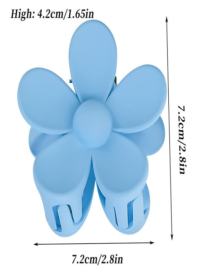 Bilkeru 8 Pcs Non Slip Matte Flower Hair Clips Large Cute Hair Clip Daisy Hair Claw Clips Hair Accessories for Women Girls Thick Hair Big Hair Clips (8 Colors) - Image 2