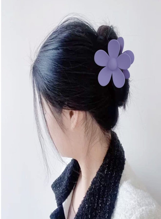 Bilkeru 8 Pcs Non Slip Matte Flower Hair Clips Large Cute Hair Clip Daisy Hair Claw Clips Hair Accessories for Women Girls Thick Hair Big Hair Clips (8 Colors) - Image 5