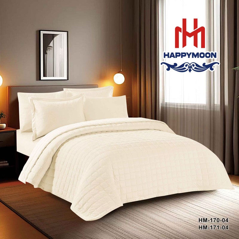 HAPPYMOON Velvet Comforter Set – 4 Pieces, Fits 170 × 230 cm Single Bed | Soft, Warm & Cozy - Image 1
