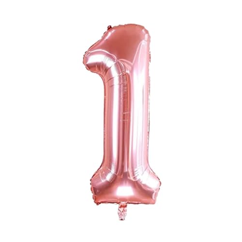 Flavouredlove 32 Inches Rose Gold Number One Air or Helium Balloon Party Decoration Pack of 1 | 1 number Balloons Birthday/Anniversary (ROSE GOLD 1) - Image 1