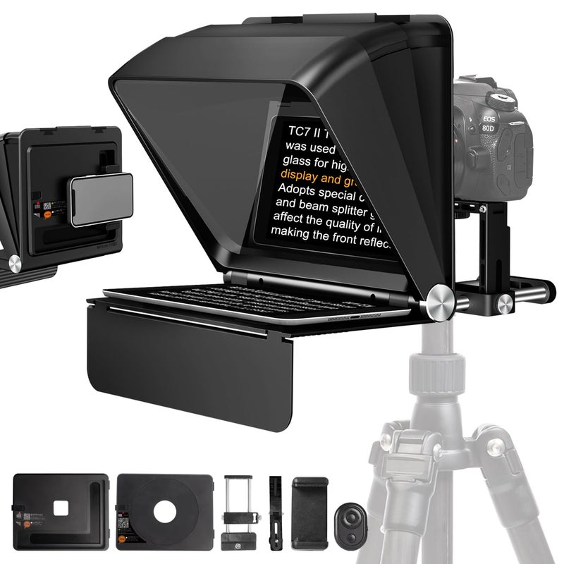 LENSGO Teleprompter for Phone Camera with Remote ControlTC7II 79 Foldable Portable Prompter APP Compatible with iOSAndroid for YouTubeInterviewOnline TeachingLive Streaming - Image 2