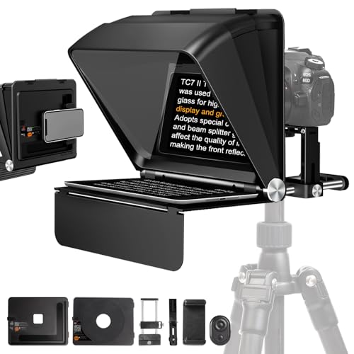 LENSGO Teleprompter for Phone Camera with Remote ControlTC7II 79 Foldable Portable Prompter APP Compatible with iOSAndroid for YouTubeInterviewOnline TeachingLive Streaming - Image 1
