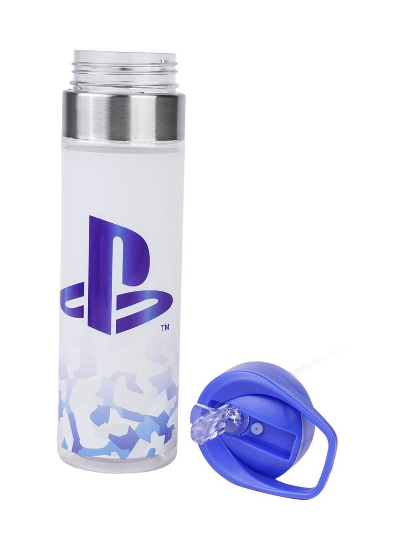 Sony PlayStation Regular Plastic Water Bottle 650ml – Official PlayStation Reusable Sports Water Bottle, Leakproof Drinking Bottle with Straw Lid & Carry Loop, Gaming Hydration Bottle - Image 3