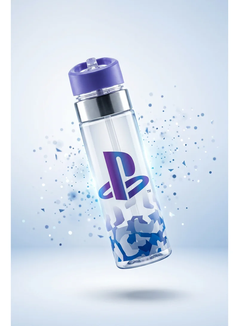 Sony  Sony PlayStation Regular Plastic Water Bottle 650ml – Official PlayStation Reusable Sports Water Bottle, Leakproof Drinking Bottle with Straw Lid & Carry Loop, Gaming Hydration Bottle for Men | Best Price UAE