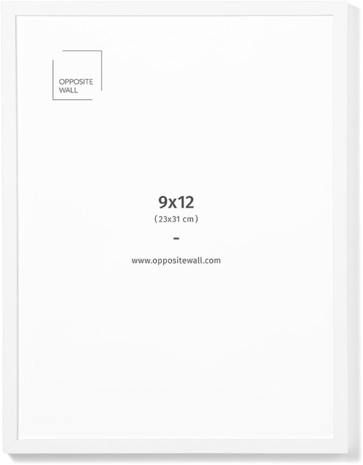 Opposite Wall - 9x12 in - White Oak Wood Picture Frame - Lightweight, Versatile & Shatterproof - Wall Hanging Poster or Photo Frame - Wall Decor for Office, Gallery & Home - Image 1