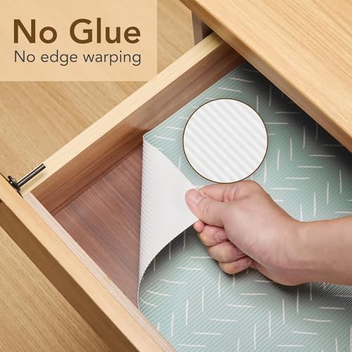 Ash  Roh Ash & Roh Kitchen Cabinet Drawer Liner Desk Shelf Pad PVC Anti Slip Drawer for Bedroom Wardrobe Cabinet and Kitchen Place Liner (45 CM x 100 CM, Green Leaf) - Image 4